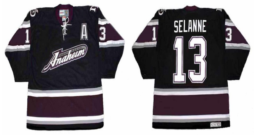 2019 Men Anaheim Ducks #13 Selanne black CCM NHL jerseys->anaheim ducks->NHL Jersey